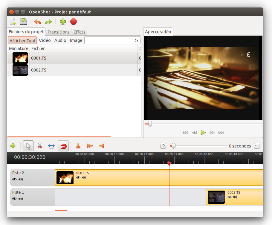 Capture d'écran d'Openshot