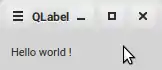 QLabel avec pour valeur "Hello world !"