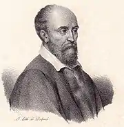 Portrait lithographe de Pierre de Ronsard