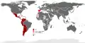 Consultation des pages de Wikipédia en espagnole dans le monde (décembre 2015)