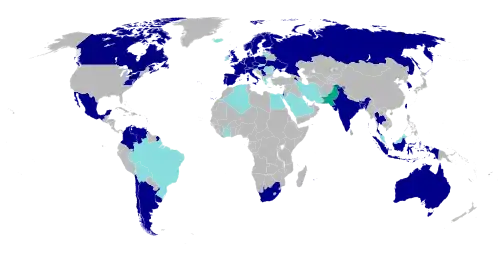 Carte de répartition des chapitres Wikimédia en 2019