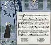 illustration pour Au clair de la lune avec la musique.